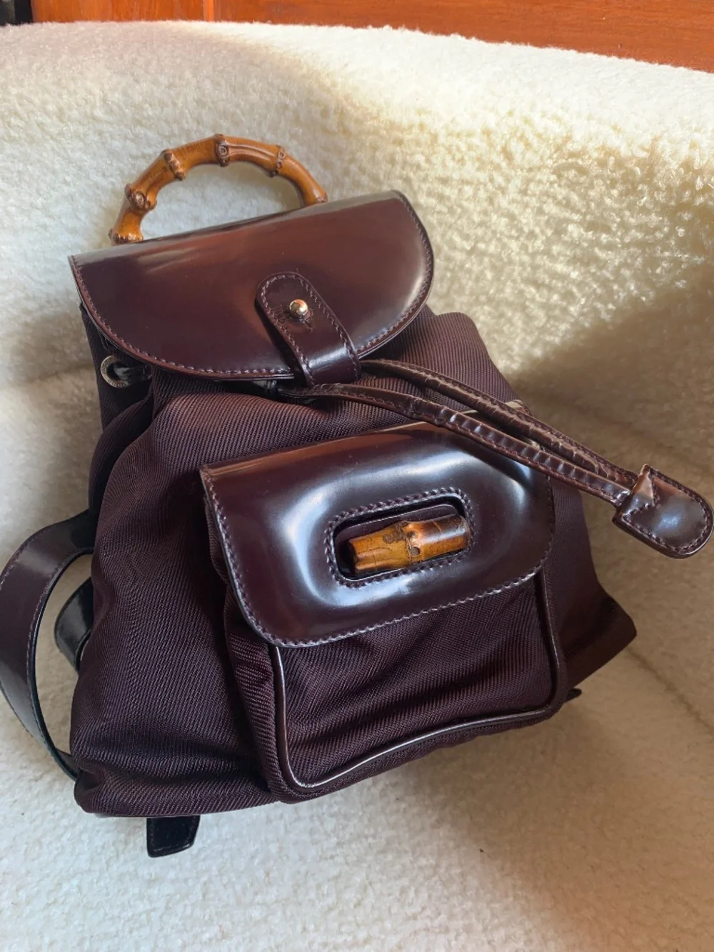 Gucci Bamboo mini Backpack Nylon/Leather